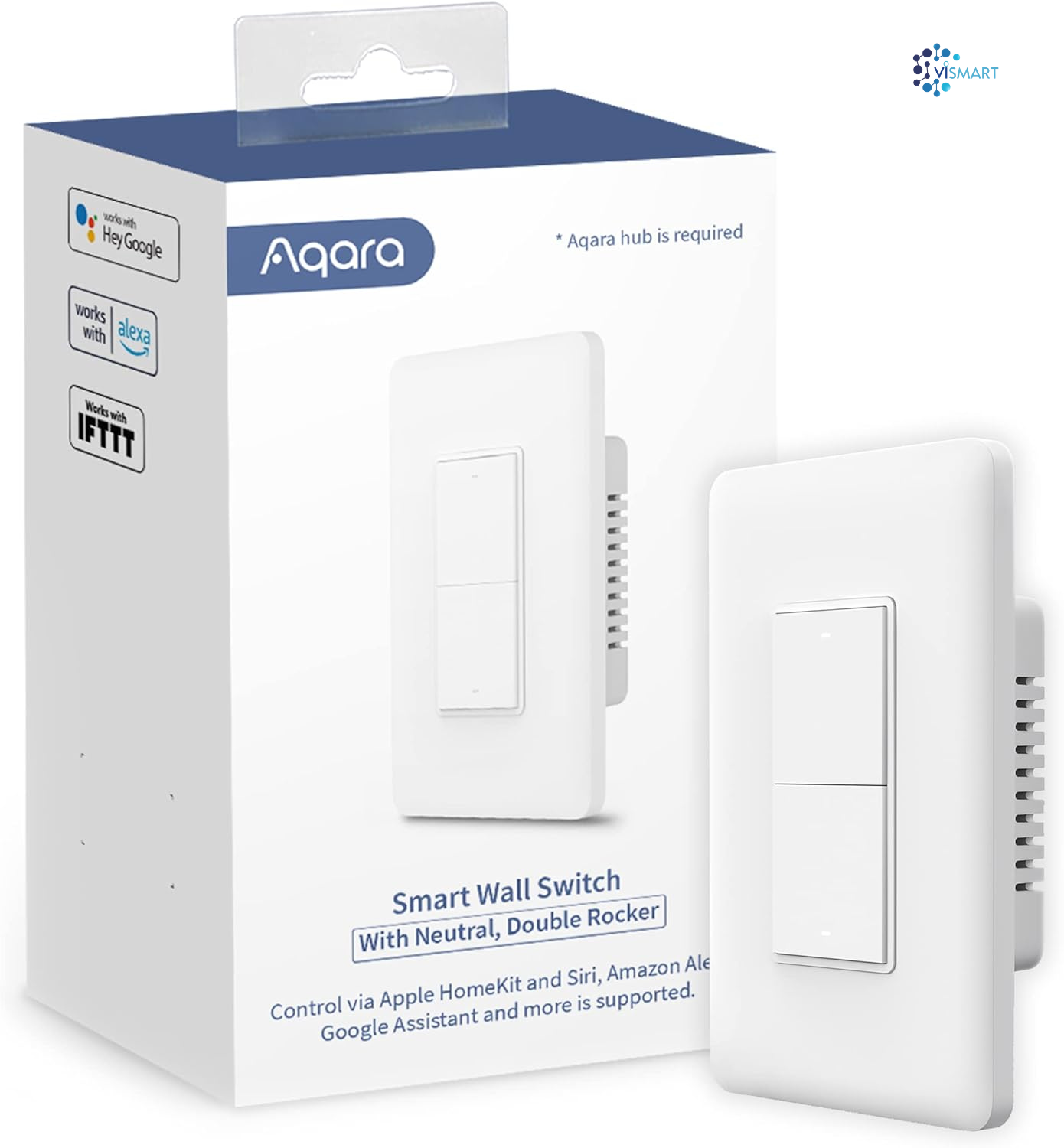 Công Tắc Chữ Nhật Aqara Q1 2 Nút - Không Dây Nguội